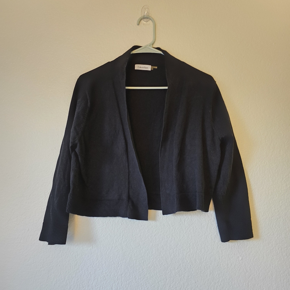 Calvin Klein Black Bolero Cropped Cardigan